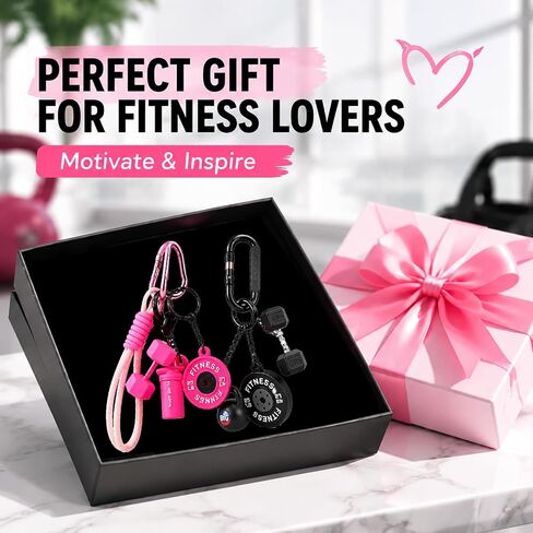 2PCS Dumbbell Kettlebell Keychain,Gym Barbell Keychain, Gym Bag Charms Bags And Handbags Charms for Fitness Women and Men Gift, Backpack Car Decor in Saudi Arabia