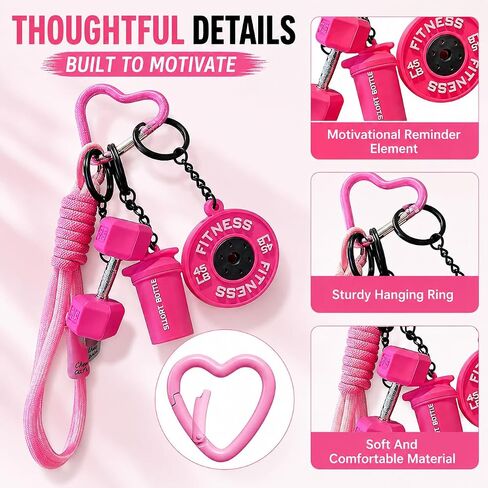 2PCS Dumbbell Kettlebell Keychain,Gym Barbell Keychain, Gym Bag Charms Bags And Handbags Charms for Fitness Women and Men Gift, Backpack Car Decor in Saudi Arabia