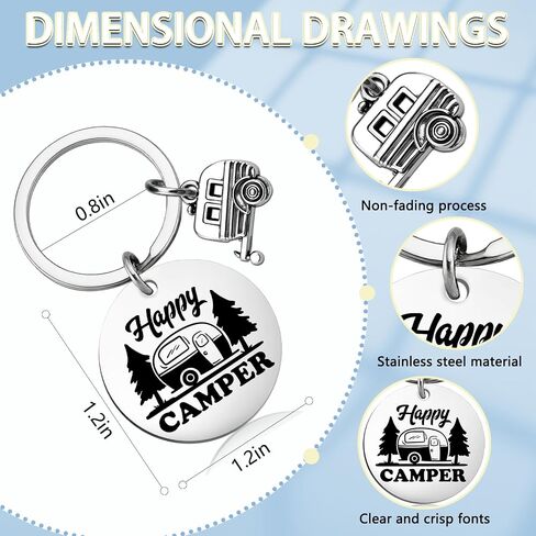 Happy Camper Rv Accessories Camper Keychain for Men Women Cute Camping Accessories Unique Gifts for Camper Lovers Best Rv Stuff Birthdays Christmas Gift Camping Stuff in Saudi Arabia