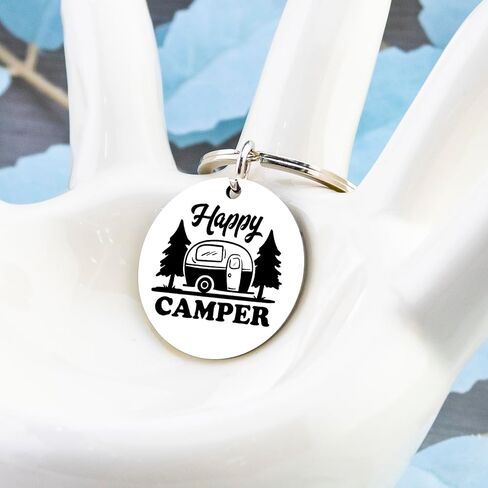 Happy Camper Rv Accessories Camper Keychain for Men Women Cute Camping Accessories Unique Gifts for Camper Lovers Best Rv Stuff Birthdays Christmas Gift Camping Stuff in Saudi Arabia