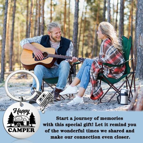 Happy Camper Rv Accessories Camper Keychain for Men Women Cute Camping Accessories Unique Gifts for Camper Lovers Best Rv Stuff Birthdays Christmas Gift Camping Stuff in Saudi Arabia