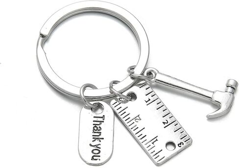 PHAETON 20PCS Toolbox Pendant Keychain Hammer & Ruler Charm Keychain with Thank You Tag for Dad, Father’s Day Birthday Gifts Builders, Construction Team, Handyman Appreciation Keyring in Kuwait