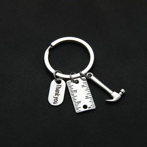 PHAETON 20PCS Toolbox Pendant Keychain Hammer & Ruler Charm Keychain with Thank You Tag for Dad, Father’s Day Birthday Gifts Builders, Construction Team, Handyman Appreciation Keyring in Kuwait