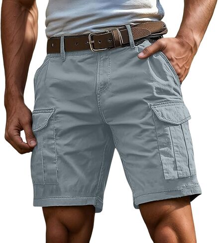 Cargo Shorts for Men Casual Outdoor Work Short Pull On Elastic Waist Baggy Summer Workout Hiking Shorts in Saudi Arabia