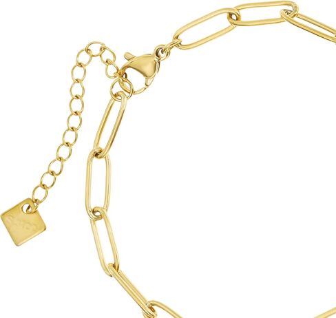 Made by Nami Gold Paperclip Chain Bracelet for Women Stainless Steel Adjustable Link Chain Jewelry Dainty Layering Bracelet for Everyday Wear and Gifts in Saudi Arabia