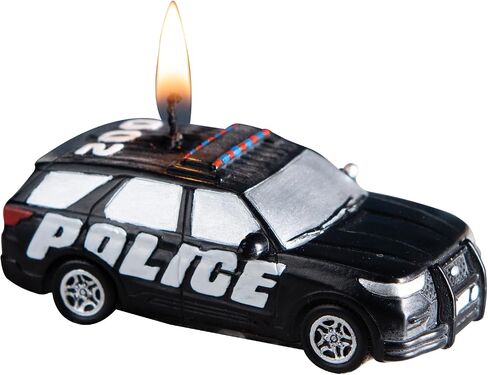 Squad Car Police Car Vehicle Birthday Candle Cake Topper for Birthday Party Baby Shower (Vegetable Wax) in Saudi Arabia