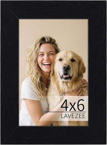 Lavezee 8x10 Picture Frame Brown, Rustic Picture Frames 8x10 for Wall Mount or Tabletop Display Wide MDF Frame with Shatterproof PET Cover, Photo Frame for Home Decor in Saudi Arabia