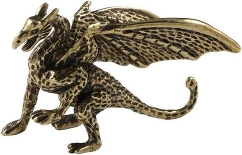 Figurines Vintage Retro Solid Brass Dragon Figurines Small Pterosaur Statue Home Decorations in Kuwait