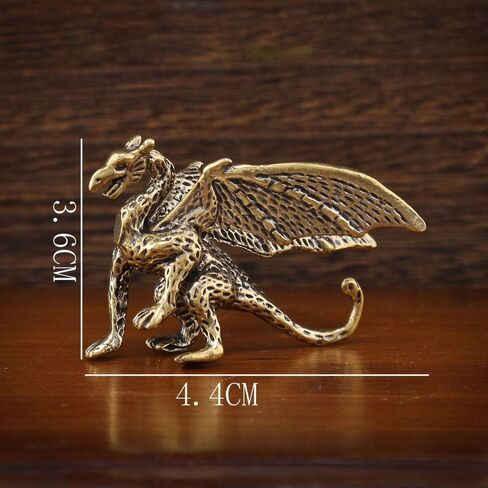 Figurines Vintage Retro Solid Brass Dragon Figurines Small Pterosaur Statue Home Decorations in Kuwait