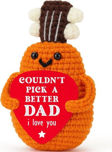 Fathers Day Birthday Gifts for Dad from Daughter Son, Funny Stepdad Prents, I Couldn't Pick A Better Dad Guitar Crochet for Husband, Music Lover Gifts for Men, Best Father Ever Gift in Saudi Arabia