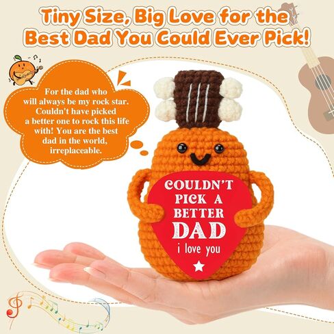 Fathers Day Birthday Gifts for Dad from Daughter Son, Funny Stepdad Prents, I Couldn't Pick A Better Dad Guitar Crochet for Husband, Music Lover Gifts for Men, Best Father Ever Gift in Saudi Arabia