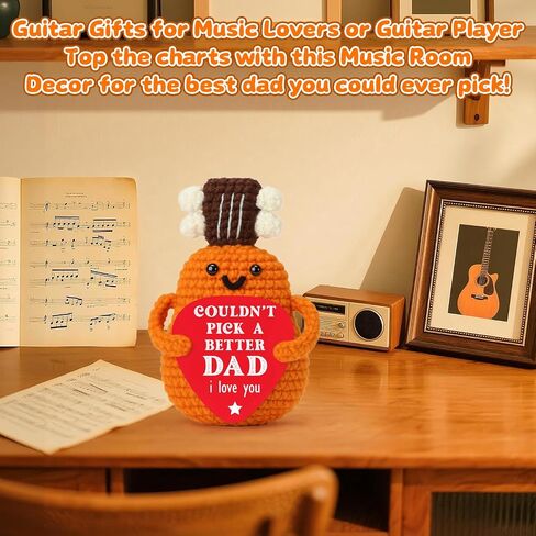 Fathers Day Birthday Gifts for Dad from Daughter Son, Funny Stepdad Prents, I Couldn't Pick A Better Dad Guitar Crochet for Husband, Music Lover Gifts for Men, Best Father Ever Gift in Saudi Arabia