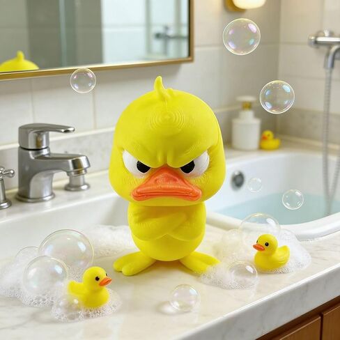 Angry Duck Collectible Figurine, 1-Piece Standing Expressive Mini Duck Decor with Pouty Face for Desk, Shelf or Display in Kuwait
