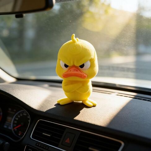 Angry Duck Collectible Figurine, 1-Piece Standing Expressive Mini Duck Decor with Pouty Face for Desk, Shelf or Display in Kuwait