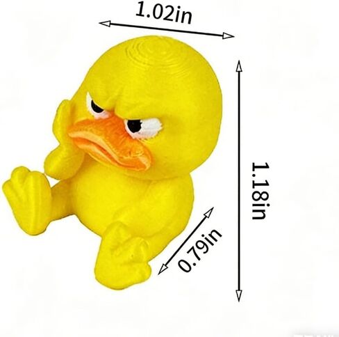 Angry Duck Collectible Figurine, 1-Piece Standing Expressive Mini Duck Decor with Pouty Face for Desk, Shelf or Display in Kuwait