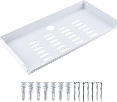 Metal Floating Shelf 12 x 8 Inch, Wall Mounted Shelf with Lip, Cable Hole & Ventilation Slots for WiFi Router, TV Box, DVD Player in Saudi Arabia