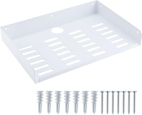 Metal Floating Shelf 12 x 8 Inch, Wall Mounted Shelf with Lip, Cable Hole & Ventilation Slots for WiFi Router, TV Box, DVD Player in Saudi Arabia