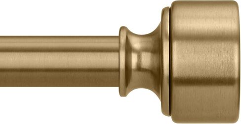 Warm Gold Curtain Rod for Windows 48 to 84 Inch, Heavy Duty Brass Curtain Rod, 1" Diameter Adjustable Gold Window Treatment Rods with Vintage Brushed Metal Finials for Bedroom Living Room Farmhouse in Saudi Arabia