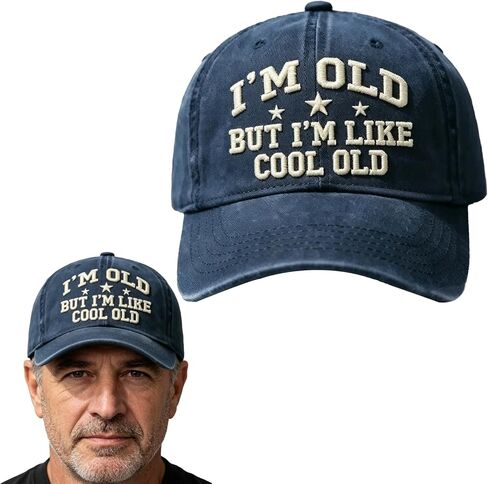 I'm Old BUT I'm Like Cool Old Hat,Vintage Distressed I'm Old Baseball Cap, Adjustable Funny Baseball Cap in Saudi Arabia