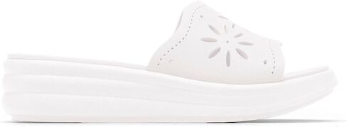 صندل نسائي من Clarks Drift Floral سهل الارتداء بكعب عريض، اللون أبيض، المقاس: 8 M US in Kuwait