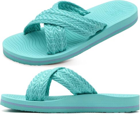 COFACE Womens Orthopedic Sandals Comfortable Orthotic Soft Cushion Recovery Plantar Fasciitis Walking Slip On Ladies Cloud Cross Slides for Woman Size 5-11 in Saudi Arabia