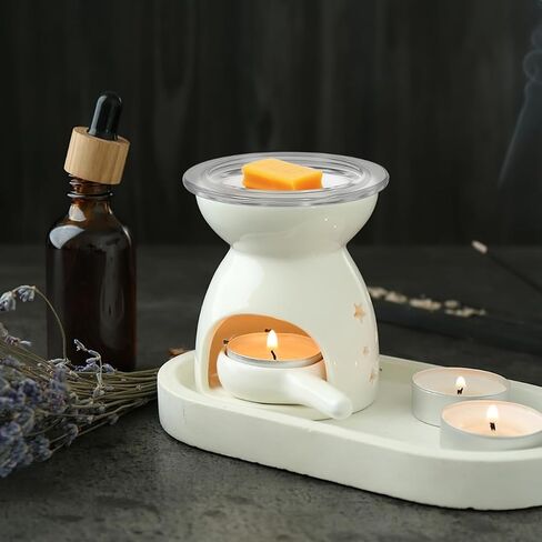 1Pc Wax Warmer Replacement Dish, 4.6in Glass Heating & Melting Plate Round Aromatherapy Tray, Candle Bowl Replacement Wax Heating Tray Oil Melting for Home Office (Inner Diameter 3.5in) in Saudi Arabia