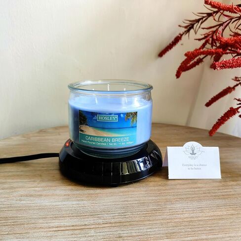 Hosley Black Electric Candle Warmer Large 5.4 Inch Diameter Ideal for Aromatherapy Home Office Dorm Rooms Hotels or Any Place that You Cannot Have an Open Flame in Kuwait