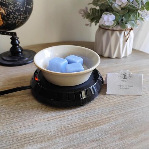 Hosley Black Electric Candle Warmer Large 5.4 Inch Diameter Ideal for Aromatherapy Home Office Dorm Rooms Hotels or Any Place that You Cannot Have an Open Flame in Kuwait