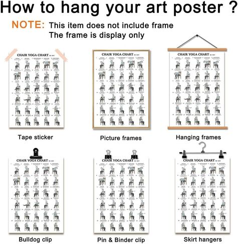 Chair Yoga Chart Poster Print Seated Exercises for Seniors and Beginners Canvas Wall Art Gym Yoga Room Living Room Bedroom Decor 12x18 Inch Unframed A in Kuwait