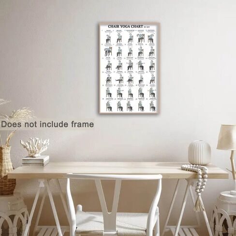 Chair Yoga Chart Poster Print Seated Exercises for Seniors and Beginners Canvas Wall Art Gym Yoga Room Living Room Bedroom Decor 12x18 Inch Unframed A in Kuwait