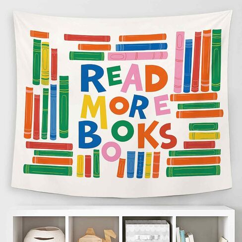 Dimurela Reading Classroom Tapestry, Read More Books Library Wall Tapestry Hanging Decor Art for Bedroom Reading Corner Nook, Colorful Nursery Kids Toddler Room Decor for School Playroom Dorm 50x60in in Saudi Arabia