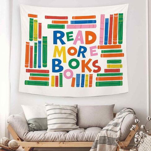 Dimurela Reading Classroom Tapestry, Read More Books Library Wall Tapestry Hanging Decor Art for Bedroom Reading Corner Nook, Colorful Nursery Kids Toddler Room Decor for School Playroom Dorm 50x60in in Saudi Arabia