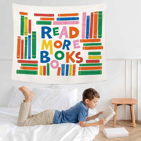 Dimurela Reading Classroom Tapestry, Read More Books Library Wall Tapestry Hanging Decor Art for Bedroom Reading Corner Nook, Colorful Nursery Kids Toddler Room Decor for School Playroom Dorm 50x60in in Saudi Arabia