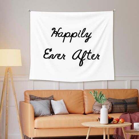 EGBTL Happily Ever After Wedding Tapestry, Engagement Wall Tapestry for Bedroom, Minimalist Black and White Wedding Party Tapestries Wall Hanging Decor for Bridal Shower, 50x60 Inches in Saudi Arabia