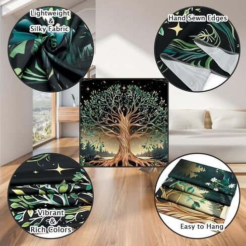 Leofanger Tree of Life Tapestry Psychedelic Mystic Floral Tapestry Vintage Plant Flower Wall Tapestries Aesthetic Tree Tapestries Wall Hanging for Home Decor(59.1"x78.7") in Saudi Arabia