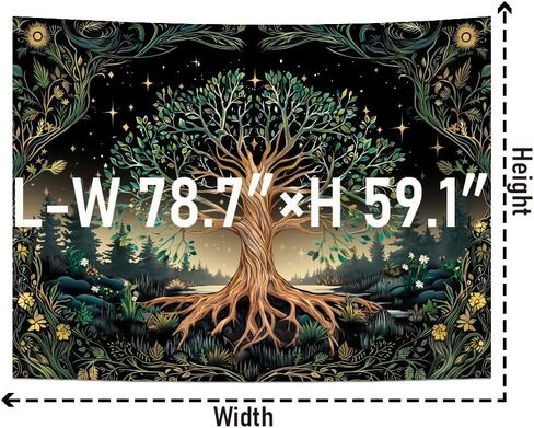 Leofanger Tree of Life Tapestry Psychedelic Mystic Floral Tapestry Vintage Plant Flower Wall Tapestries Aesthetic Tree Tapestries Wall Hanging for Home Decor(59.1"x78.7") in Saudi Arabia