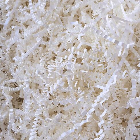 Uptotop 5oz Crinkle Cut Paper Shred Filler, Grass Cushion Paper Streamer for Gift Box, Christmas, Thanksgiving, Halloween, Wedding & Holiday Decor, Diamond White in Saudi Arabia