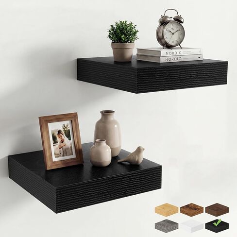 Dreamland Floating Shelves for Wall, 12in Deep Floating Shelves, Black Rustic Wall Shelves for Living Room Bathroom Bedroom Kitchen, 12inch 2Pack in Saudi Arabia