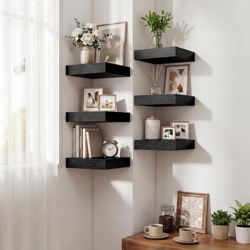 Dreamland Floating Shelves for Wall, 12in Deep Floating Shelves, Black Rustic Wall Shelves for Living Room Bathroom Bedroom Kitchen, 12inch 2Pack in Saudi Arabia
