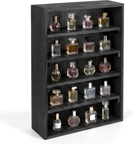 Perfume Organizer Wall Mount, Perfume Shelf for Wall with 5 Removable Shelves, Applicable on Desktop or Wall Mount for Cologne, Collectible, Cosmetics and Shot Glass, Trinket Shelf and Perfume Cabinet in Saudi Arabia