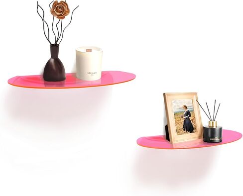 SetGame 2-Pack Acrylic Shelves Wall Mounted, 12 Inch Floating Wall Ledge for Action Figures Display, Room Décor, Space Saving, Items Organizer in Saudi Arabia