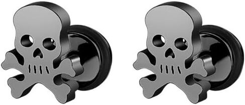 coadipress Stainless Steel Skeleton Earrings for Men Women Retro Skull Earrings Punk Stud Piercing Earrings Goth Skull Skeleton Earrings Halloween Skull Jewelry Christmas Gift in Kuwait