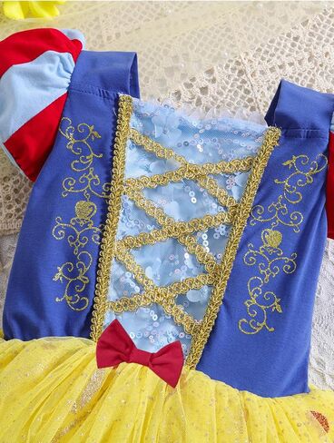 Snow White Princess Tutu Dress Girls Costume with Crown Wand Jewelry Gloves for Toddler Halloween Birthday Party in Saudi Arabia