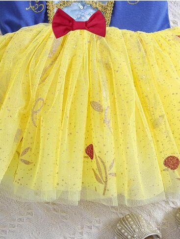 Snow White Princess Tutu Dress Girls Costume with Crown Wand Jewelry Gloves for Toddler Halloween Birthday Party in Saudi Arabia
