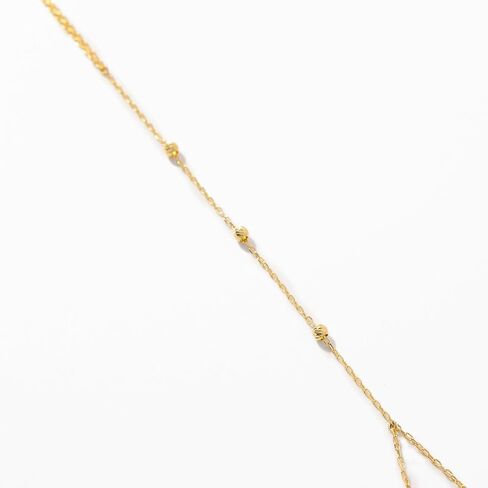 Gelin Dainty Beaded Hand Chain Bracelet for Women in 10K Solid Gold, Adjustable in Saudi Arabia