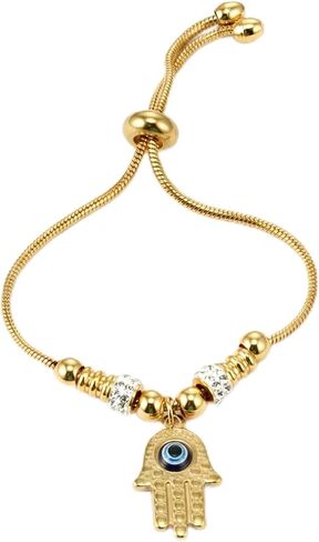 Evil Eye Gold Bracelet for Women – 14K Gold Plated Protection, Good Luck & Positive Energy Bracelet for Meditation, Yoga, Daily Wear & Gifts in Saudi Arabia