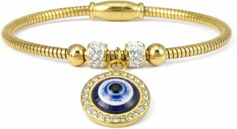 Evil Eye Gold Bracelet for Women – 14K Gold Plated Protection, Good Luck & Positive Energy Bracelet for Meditation, Yoga, Daily Wear & Gifts in Saudi Arabia
