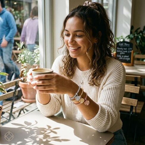 سوار أفروديت شجرة الحياة على شكل قلب مع كريستالات نمساوية - مجموعة أساور على شكل سلسلة فشار مطلية بالذهب والفضة والذهب الوردي للنساء in Kuwait