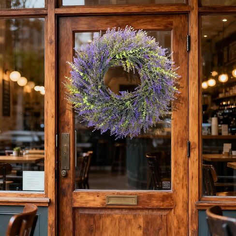 24'' Eucalyptus Lavender Wreath,Lavender Wreath for Front Door,Summer Spring Wreaths for Front Door All Seasons for Home Wedding Farmhouse Wall Decor in Saudi Arabia