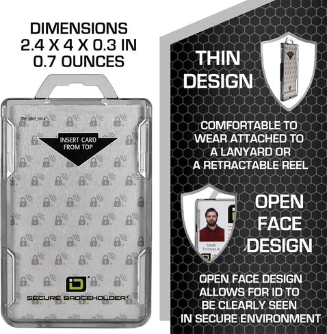 Identity Stronghold Secure Badge Holder Duolite, Clear (IDSH2004-001B-clr) in Kuwait
